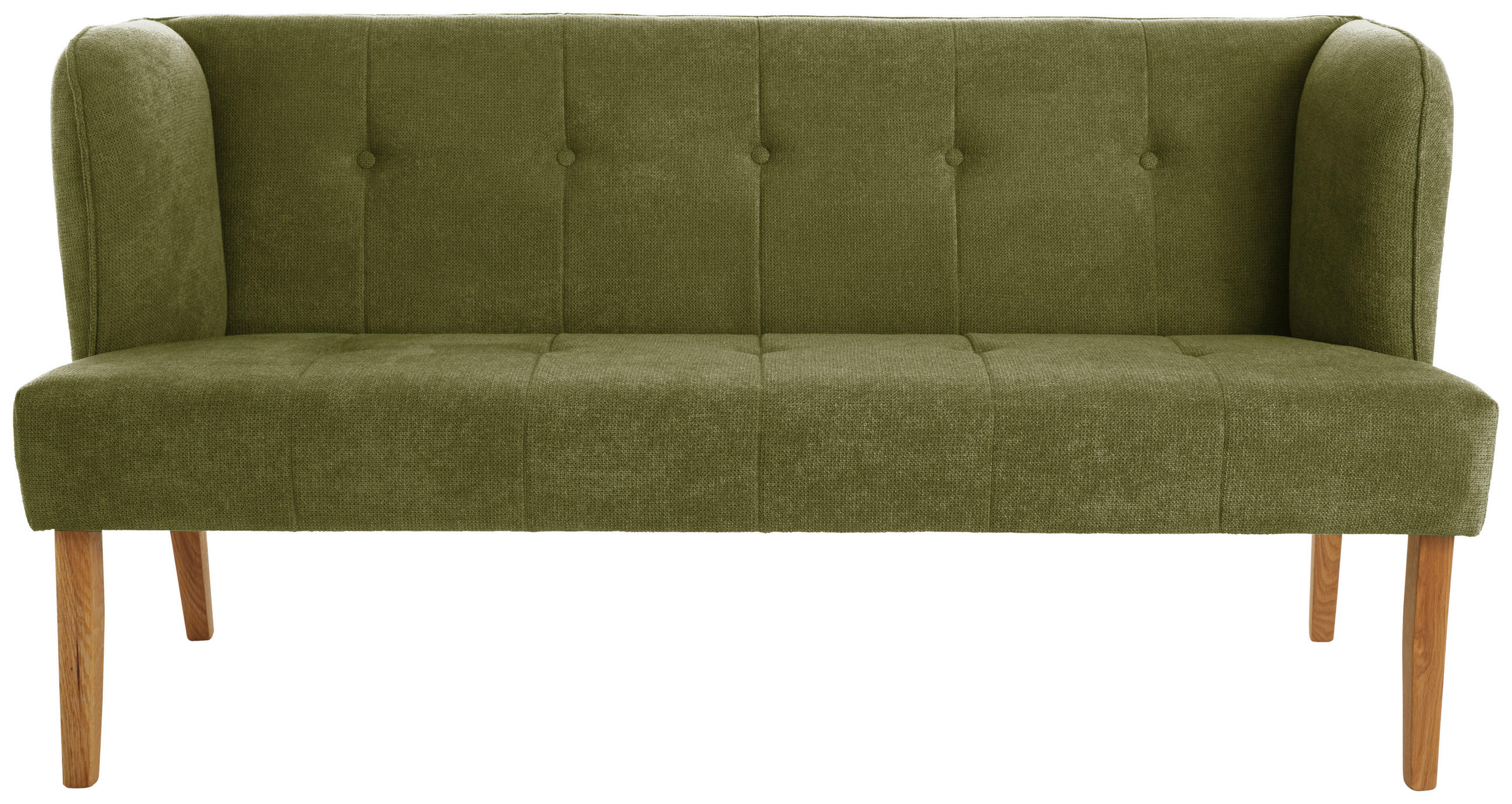 SITZBANK 179/88/76 cm Webstoff Hellgrün Eiche vollmassiv  - Eichefarben/Hellgrün, KONVENTIONELL, Holz/Textil (179/88/76cm) - Cantus