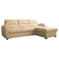 ECKSOFA in Lederlook Echtleder Beige  - Beige/Schwarz, Design, Leder/Kunststoff (227/168cm) - Livetastic