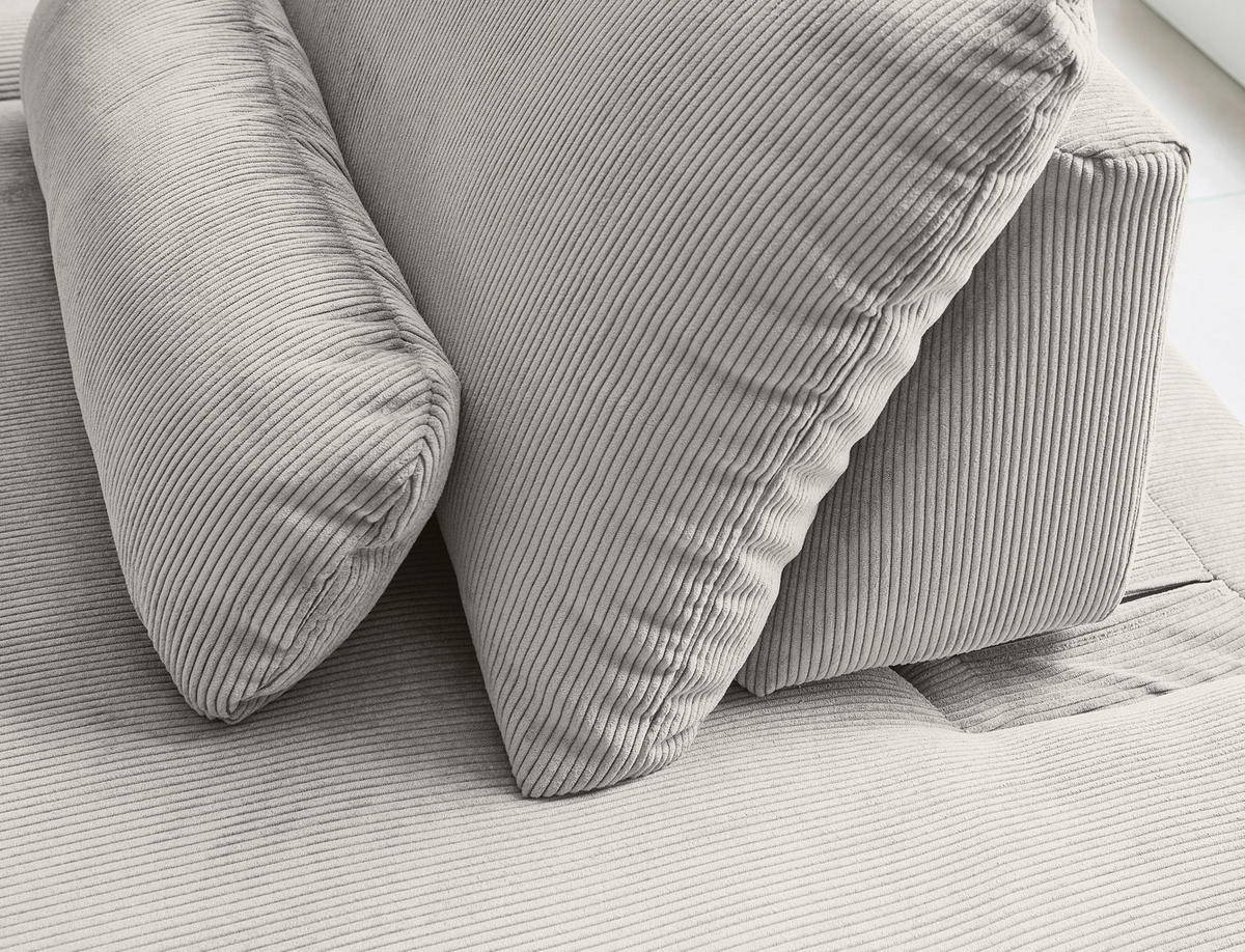 ECKSOFA Niels Andersson Hellgrau Feincord  - Hellgrau/Schwarz, Design, Kunststoff/Textil (316/242cm) - Niels Andersson