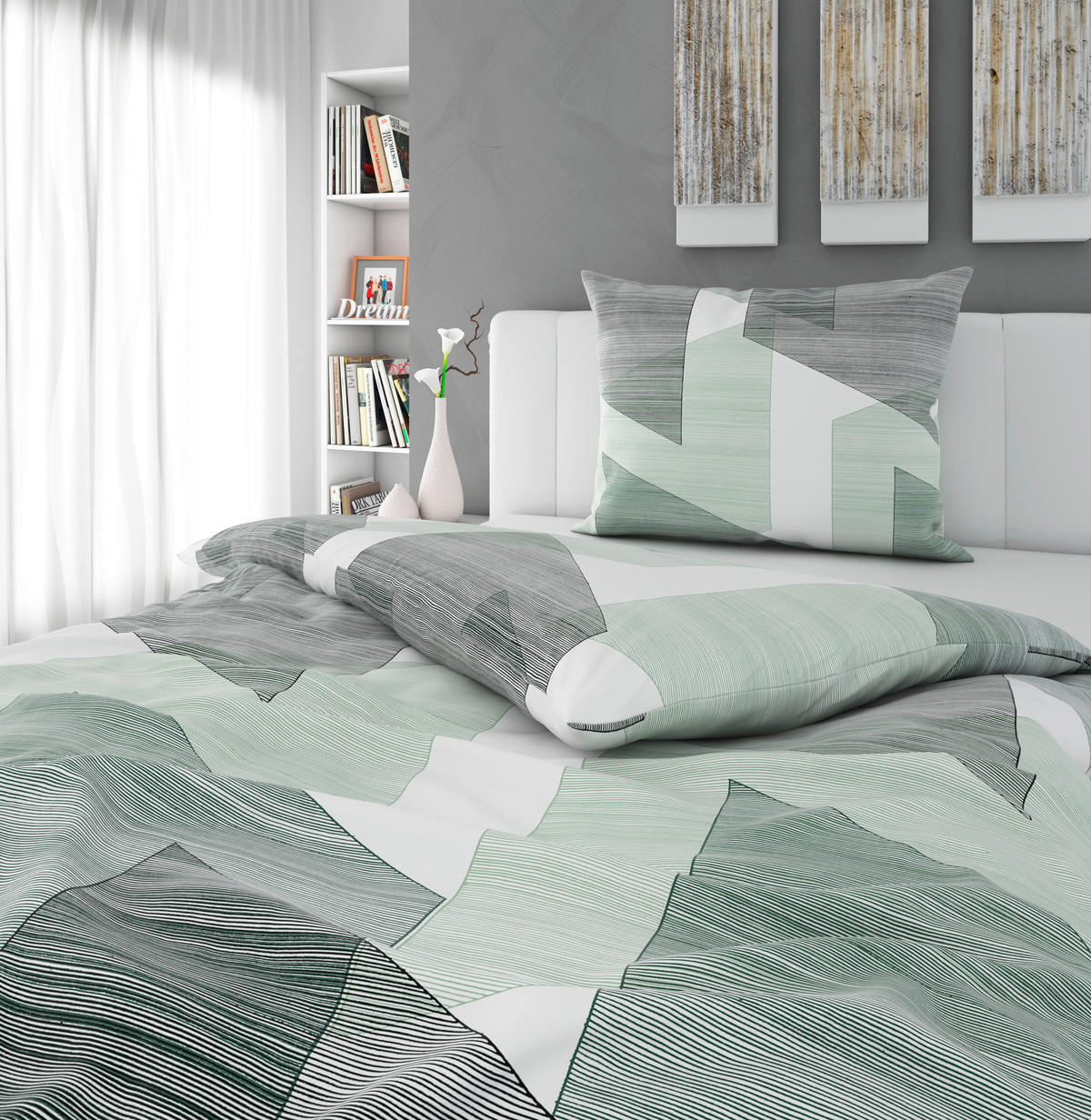 POSTELJINA Mavie 140/200 cm saten zelena  - zelena, Konvencionalno, tekstil (140/200cm) - Esposa