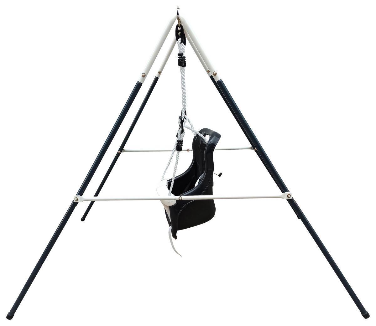 SCHAUKEL Anthrazit, Creme  - Anthrazit/Creme, KONVENTIONELL, Kunststoff/Metall (94/118/146cm) - Ambia Garden