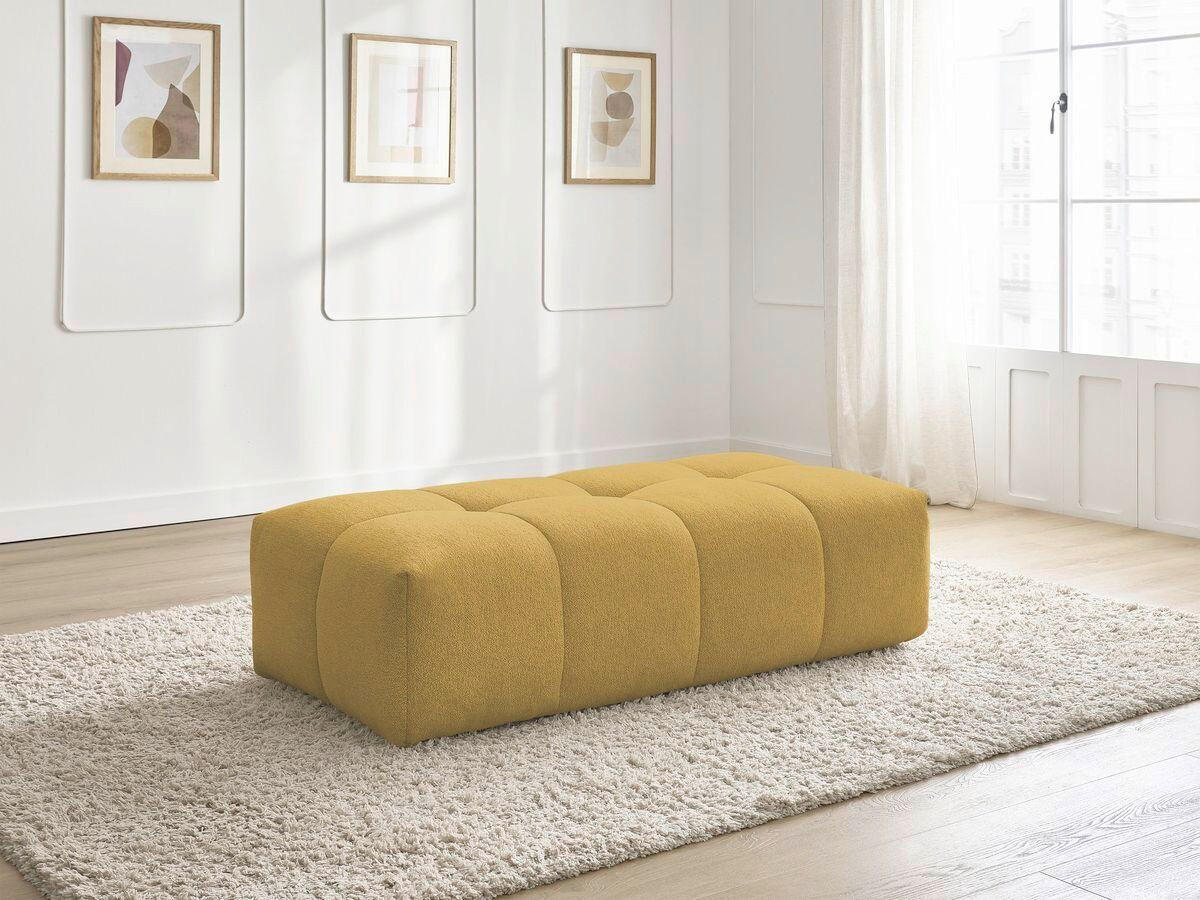 HOCKER EVEREST Flachgewebe Gelb  - Gelb/Schwarz, MODERN, Kunststoff/Textil (166/100/40cm)