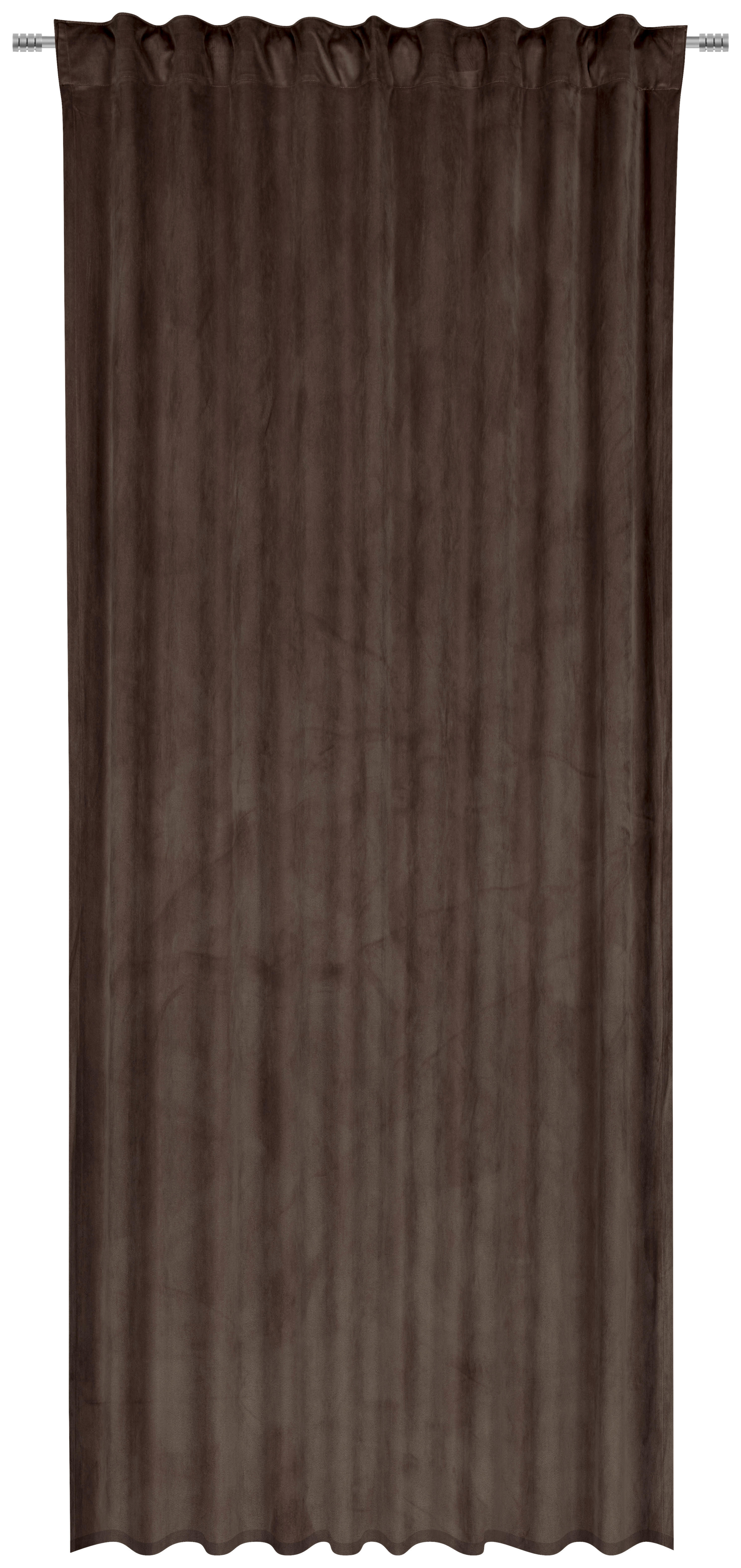 FERTIGVORHANG ZENATO blickdicht 135/245 cm   - Dunkelbraun, KONVENTIONELL, Textil (135/245cm) - Ambiente
