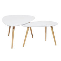 SADA STOLKŮ, hnědá, bílá, dřevo, kompozitní dřevo, 116-.75/66-43/45-39 cm - bílá/hnědá, Design, dřevo/kompozitní dřevo (116-.75/66-43/45-39cm) - Carryhome