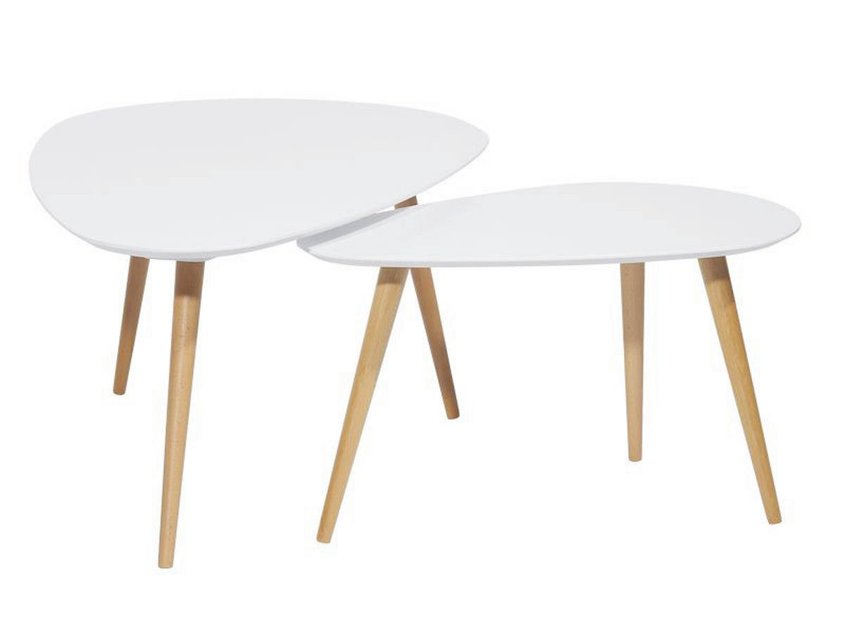 SADA STOLKŮ, hnědá, bílá, dřevo, kompozitní dřevo, 116-.75/66-43/45-39 cm - bílá/hnědá, Design, dřevo/kompozitní dřevo (116-.75/66-43/45-39cm) - Carryhome