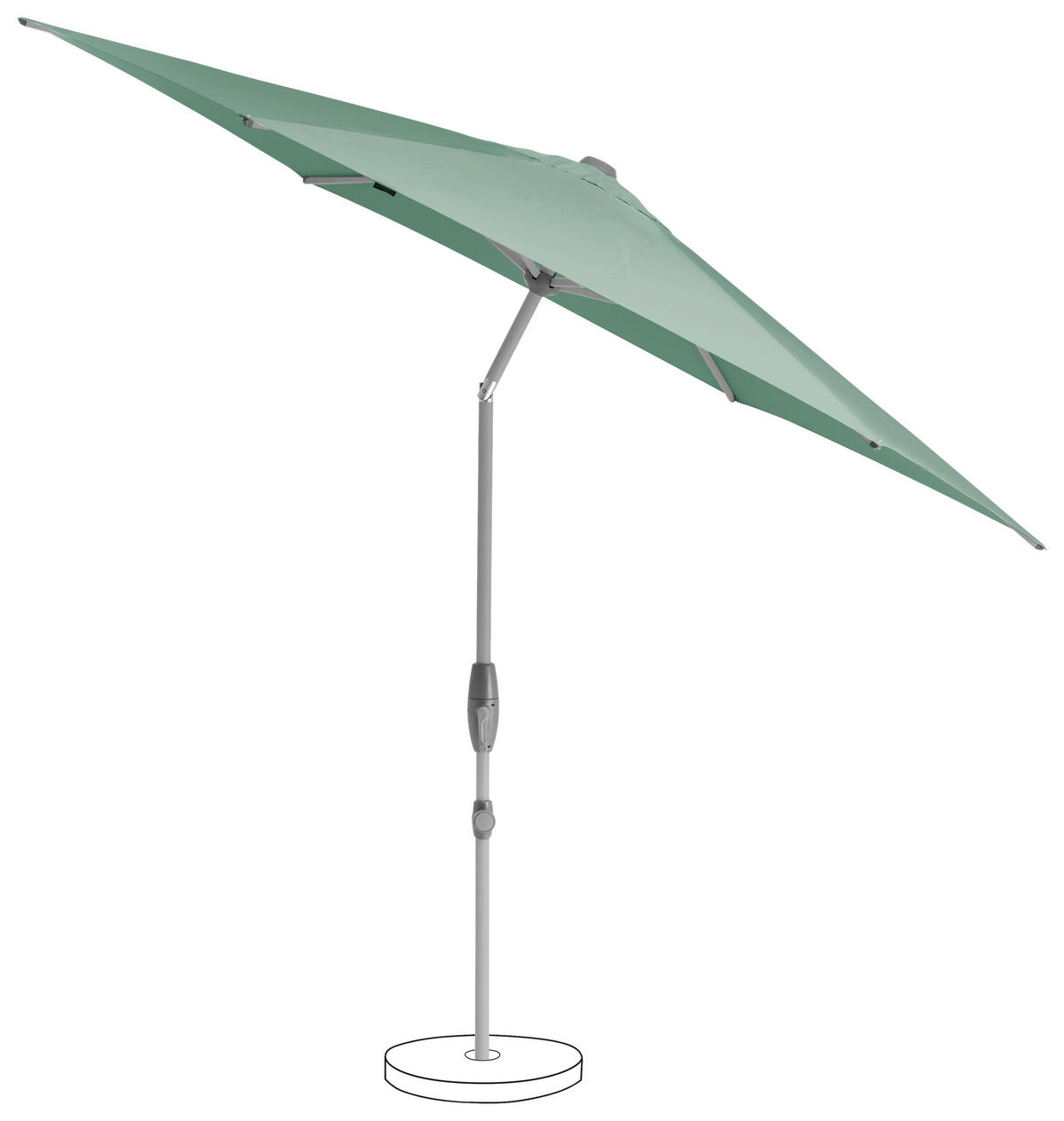 SONNENSCHIRM 330 cm Grün  - Silberfarben/Grün, KONVENTIONELL, Textil/Metall (330/330cm) - Suncomfort by Glatz