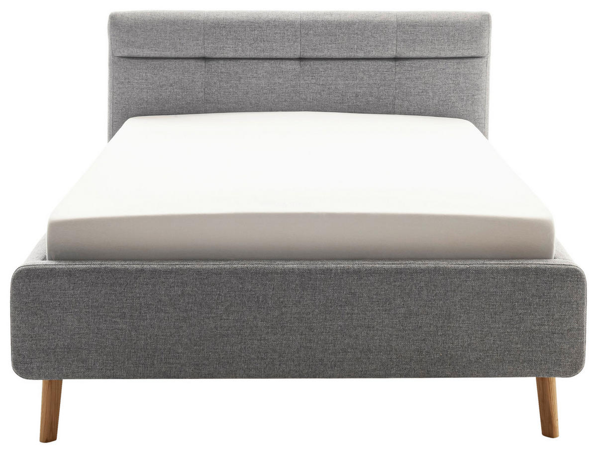 LIT REMBOURRÉ 140/200 cm  in Grau  - Eichefarben/Birkefarben, Konventionell, Holz/Textil (140/200cm) - Boxxx