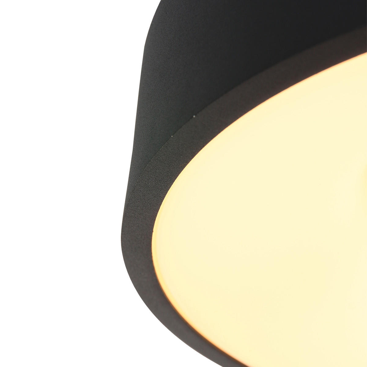 LED-DECKENLEUCHTE Ringlede 48/9 cm   - Schwarz, KONVENTIONELL, Kunststoff/Metall (48/9cm)