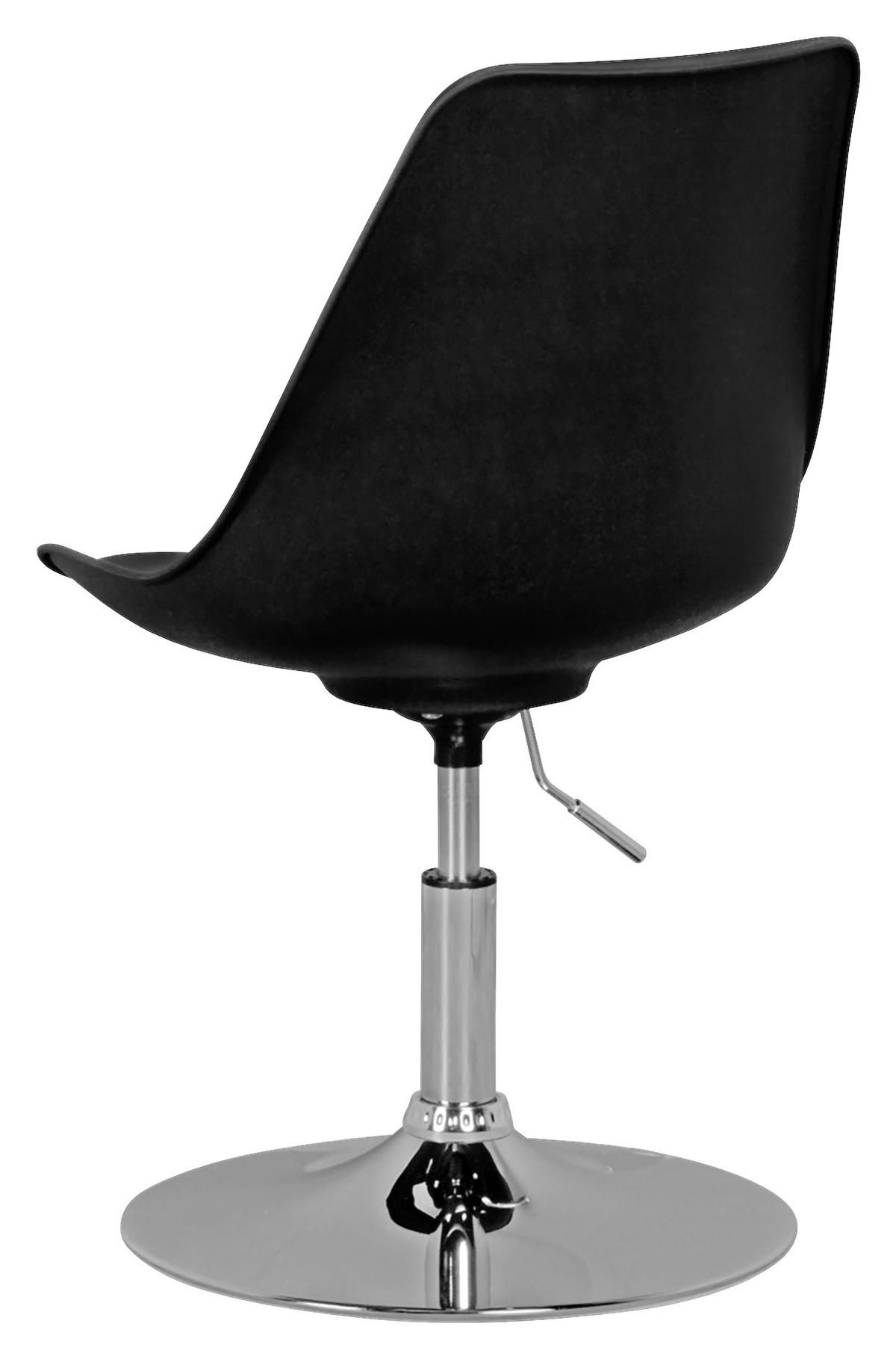 OTOČNÁ ŽIDLE PRO MLÁDEŽ, vzhled kůže, černá - černá/barvy chromu, Moderní, kov/textil (46/88/46cm) - MID.YOU
