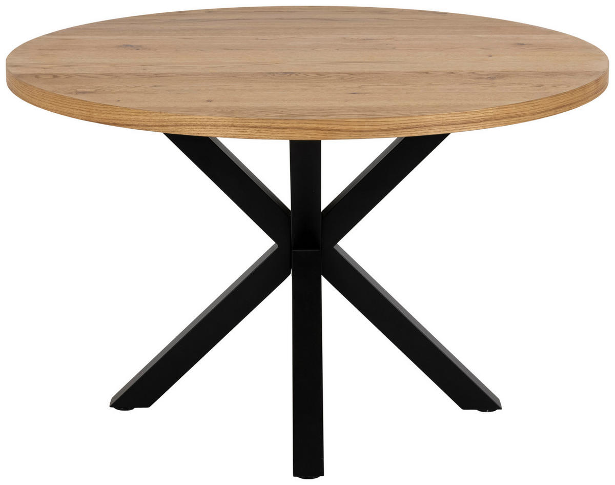 STOL ZA BLAGOVAONICU  divlji hrast  drvo      - crna/divlji hrast, Trend, drvo/metal (120/76,4cm) - MID.YOU