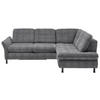 ECKSOFA in Webstoff Graubraun  - Graubraun/Schwarz, Konventionell, Textil/Metall (242/210cm) - Beldomo Style