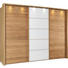 SCHWEBETÜRENSCHRANK in massiv Eiche Weiß, Eichefarben - Eichefarben/Weiß, Natur, Glas/Holz (300/236/67cm) - Linea Natura SCHWEBETÜRENSCHRANK in massiv Eiche Weiß, Eichefarben - Eichefarben/Weiß, Natur, Glas/Holz (300/236/67cm) - Linea Natura