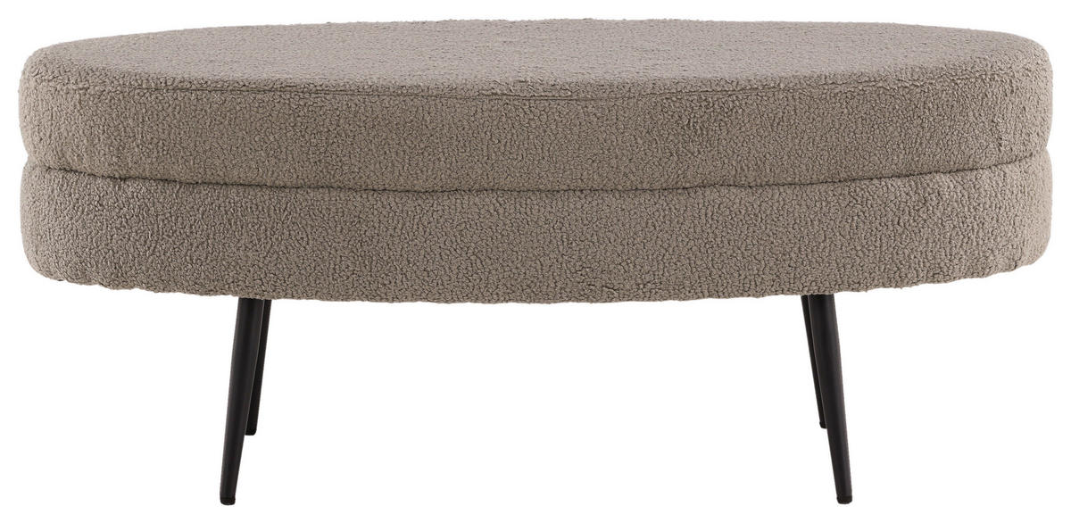 HOCKERBANK in Metall, Textil Greige  - Greige/Schwarz, Design, Textil/Metall (100/41/40cm) - Livetastic
