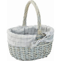 BEVÁSÁRLÓKOSÁR  - natúr színű/kék, Lifestyle, textil/fa (26/14/20cm) - Landscape