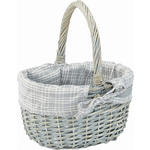 EINKAUFSKORB  - Blau/Naturfarben, LIFESTYLE, Holz/Textil (26/14/20cm) - Landscape