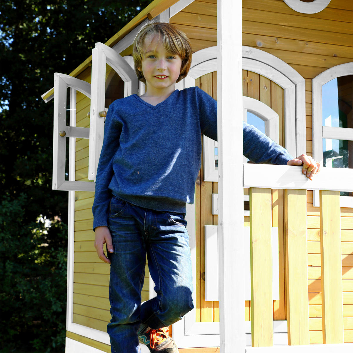 SPIELHAUS 349/233/212 cm  - Weiss/Lila, Konventionell, Holz/Kunststoff (349/233/212cm)
