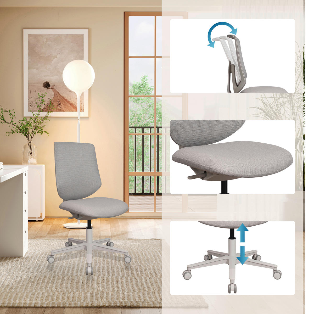 DREHSTUHL Flachgewebe Taupe  - Taupe, MODERN, Kunststoff/Textil (44/99/56cm) - MID.YOU