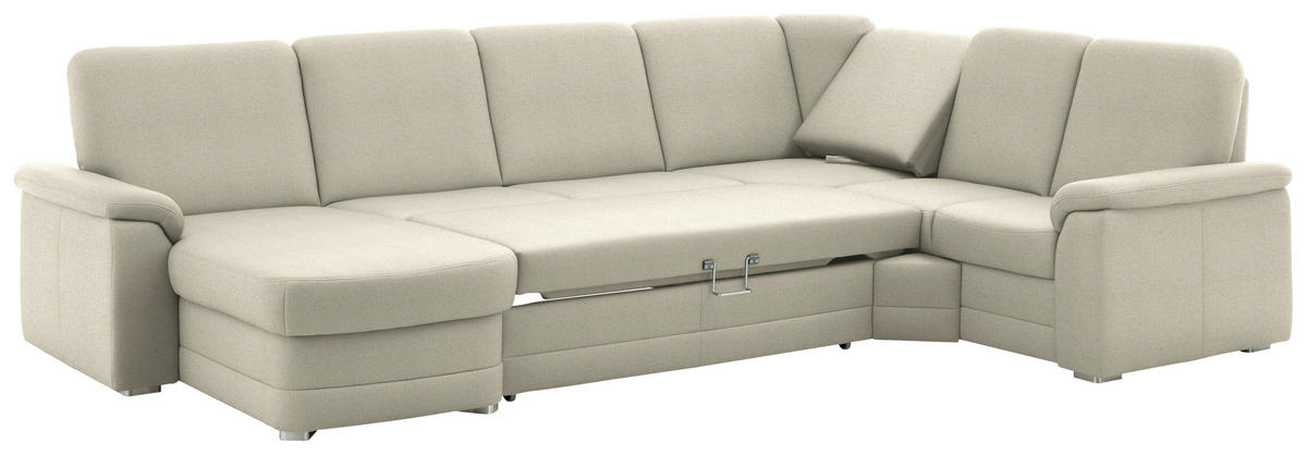 WOHNLANDSCHAFT  in Chenille Silberfarben  - Silberfarben/Alufarben, KONVENTIONELL, Holz/Textil (160/329/235cm) - Beldomo Comfort