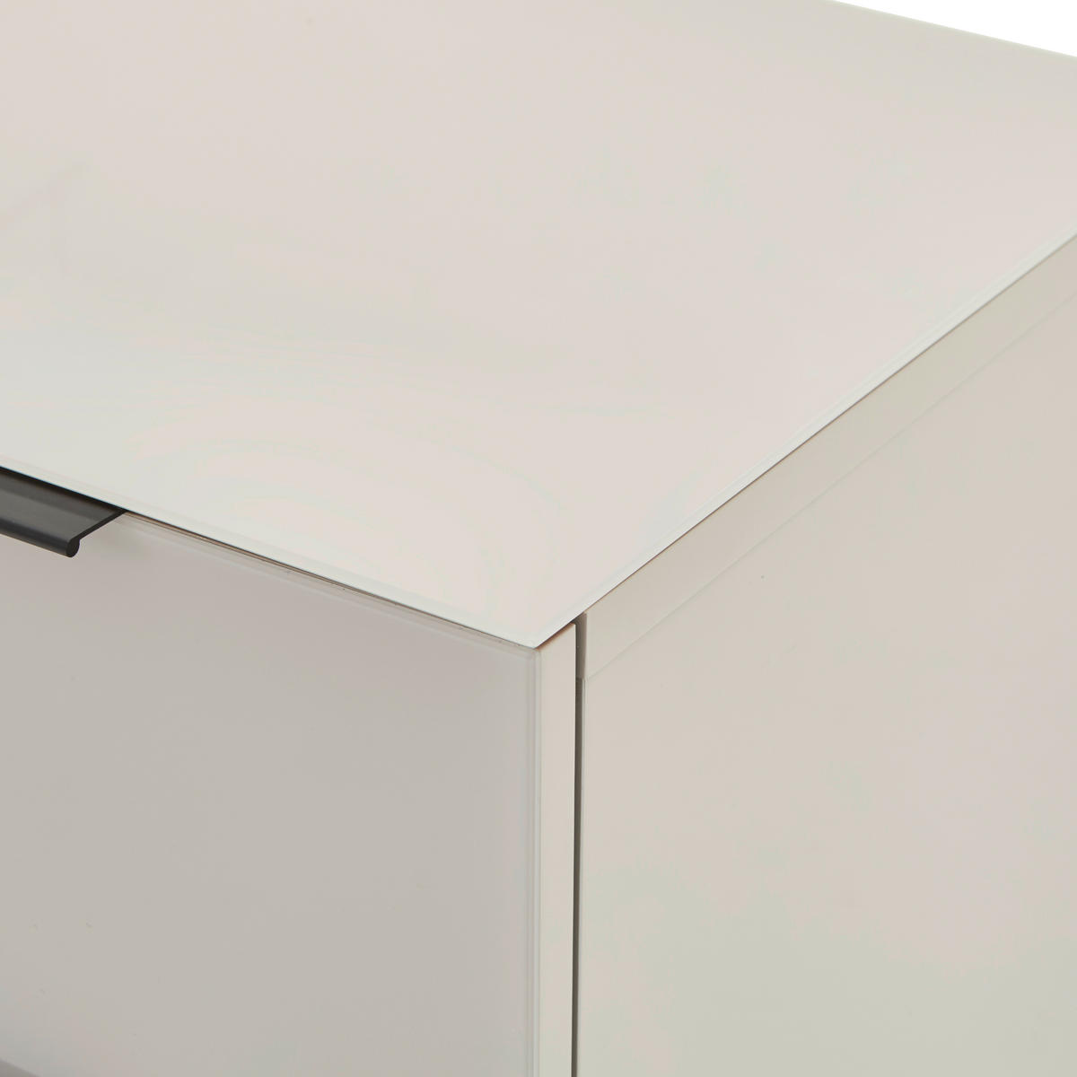 NACHTSCHRANK 45/62/42,3 cm  - Kaschmir/Schwarz, Design, Glas/Holzwerkstoff (45/62/42,3cm) - Novel