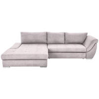 ECKSOFA in Flachgewebe Rosa  - Silberfarben/Rosa, Design, Textil/Metall (174/306cm) - MID.YOU