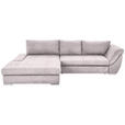 ECKSOFA in Flachgewebe Rosa  - Silberfarben/Rosa, Design, Textil/Metall (174/306cm) - Carryhome