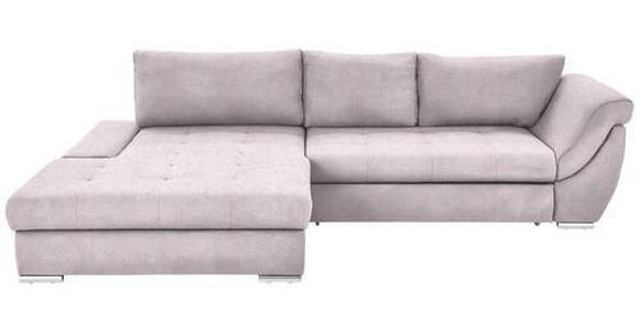 ECKSOFA in Flachgewebe Rosa  - Silberfarben/Rosa, Design, Textil/Metall (174/306cm) - Carryhome