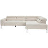 ECKSOFA Naturfarben Flachgewebe  - Chromfarben/Naturfarben, KONVENTIONELL, Textil/Metall (282/224cm) - Hom`in