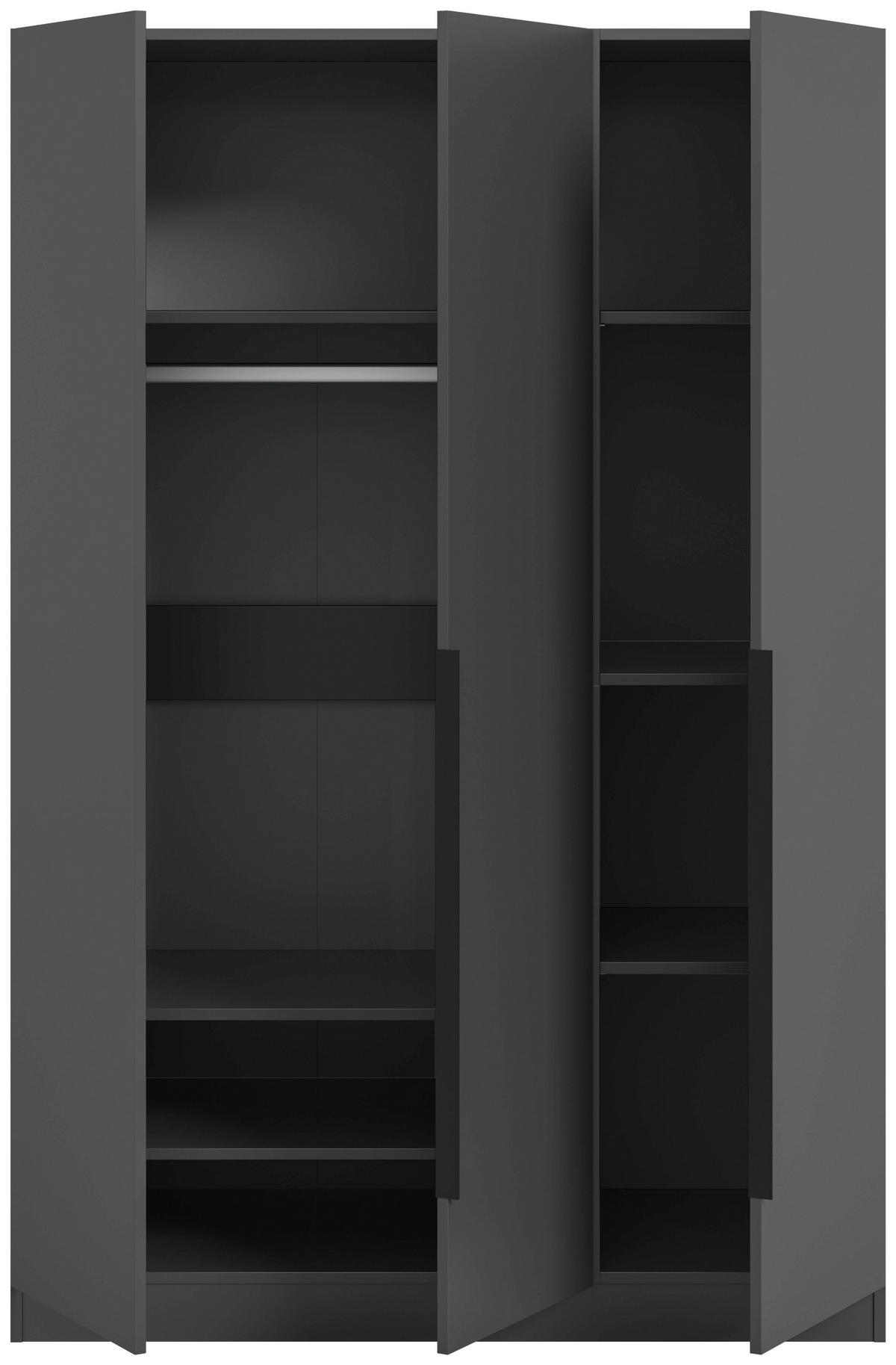 DREHTÜRENSCHRANK  in Anthrazit  - Anthrazit/Schwarz, MODERN, Holzwerkstoff/Kunststoff (120/181/52cm) - MID.YOU