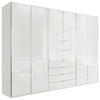 KLEIDERSCHRANK  in Weiß  - Chromfarben/Weiß, MODERN, Glas/Holzwerkstoff (300/216/62cm) - Novel
