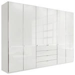 KLEIDERSCHRANK  in Weiß  - Chromfarben/Weiß, MODERN, Glas/Holzwerkstoff (300/216/62cm) - Novel