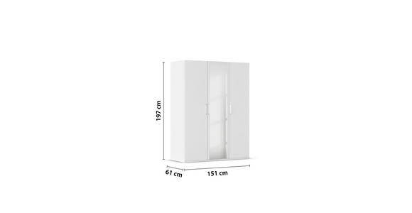 DREHTÜRENSCHRANK 151/223/60 cm 3-türig Weiß - Weiß, Design, Holzwerkstoff/Kunststoff (151/223/60cm) - Novel