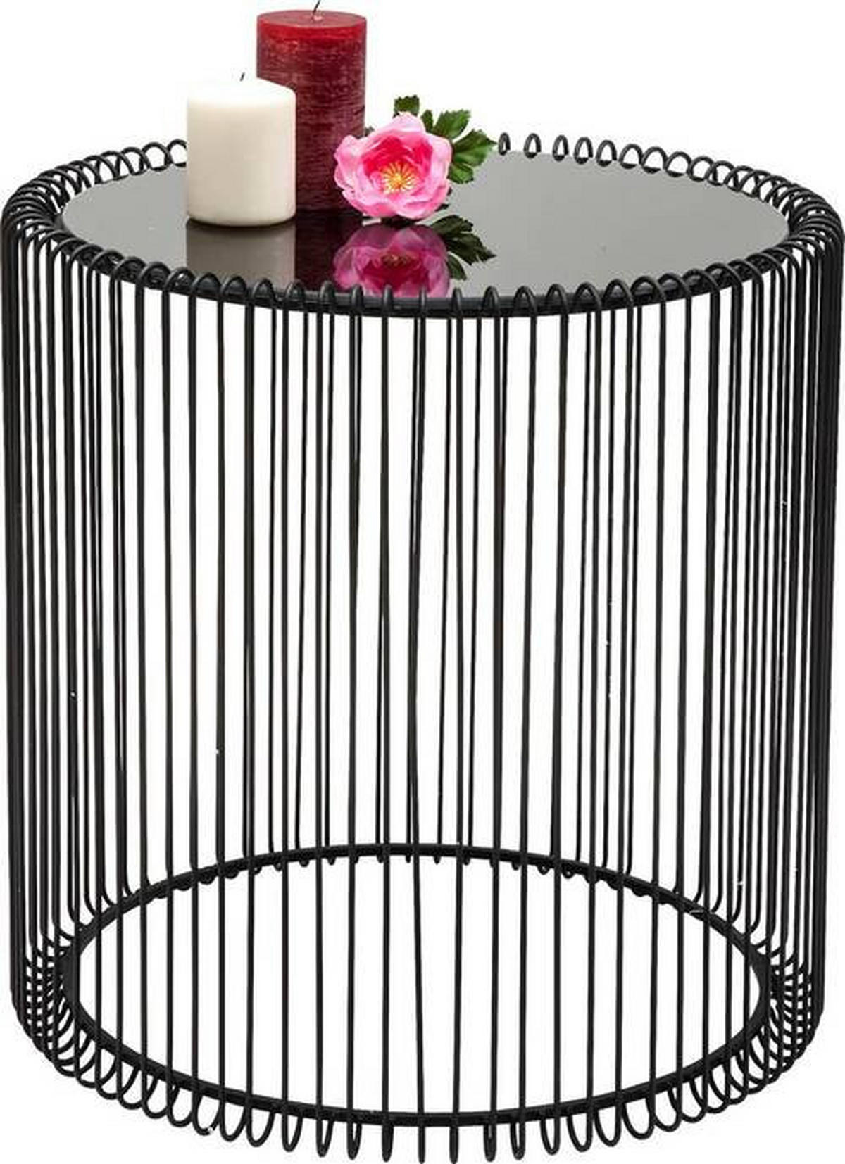 BEISTELLTISCHSET in Metall, Glas 32,5-44/32,5-44/42,5-45 cm  - Schwarz, Design, Glas/Metall (32,5-44/32,5-44/42,5-45cm) - Ambia Home
