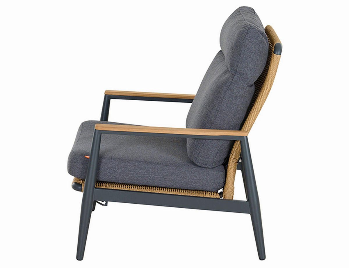 LOUNGEGARNITUR Teakholz Aluminium  - Anthrazit/Grau, Basics, Holz/Metall - Siena Garden
