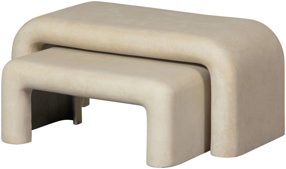 COUCHTISCHSET Stani 92/40/42 cm rechteckig Naturfarben  - Naturfarben, Design, Keramik (92/40/42cm) - Livetastic