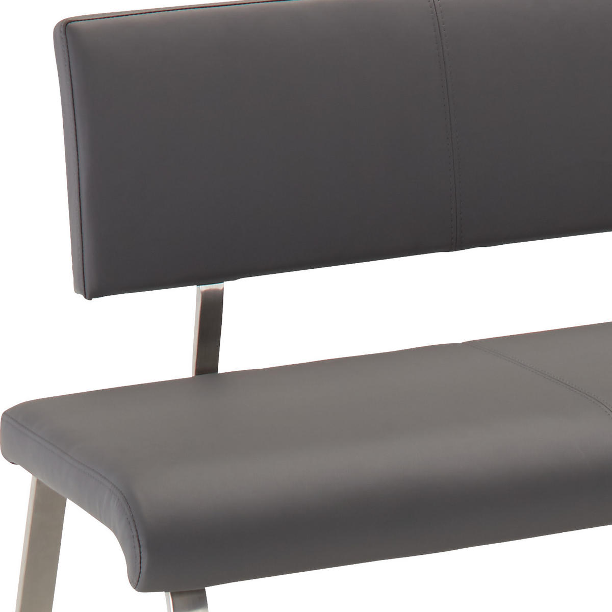 SITZBANK in Metall, Kunststoff Grau, Edelstahlfarben  - Edelstahlfarben/Grau, Design, Kunststoff/Metall (155/86/59cm) - Livetastic