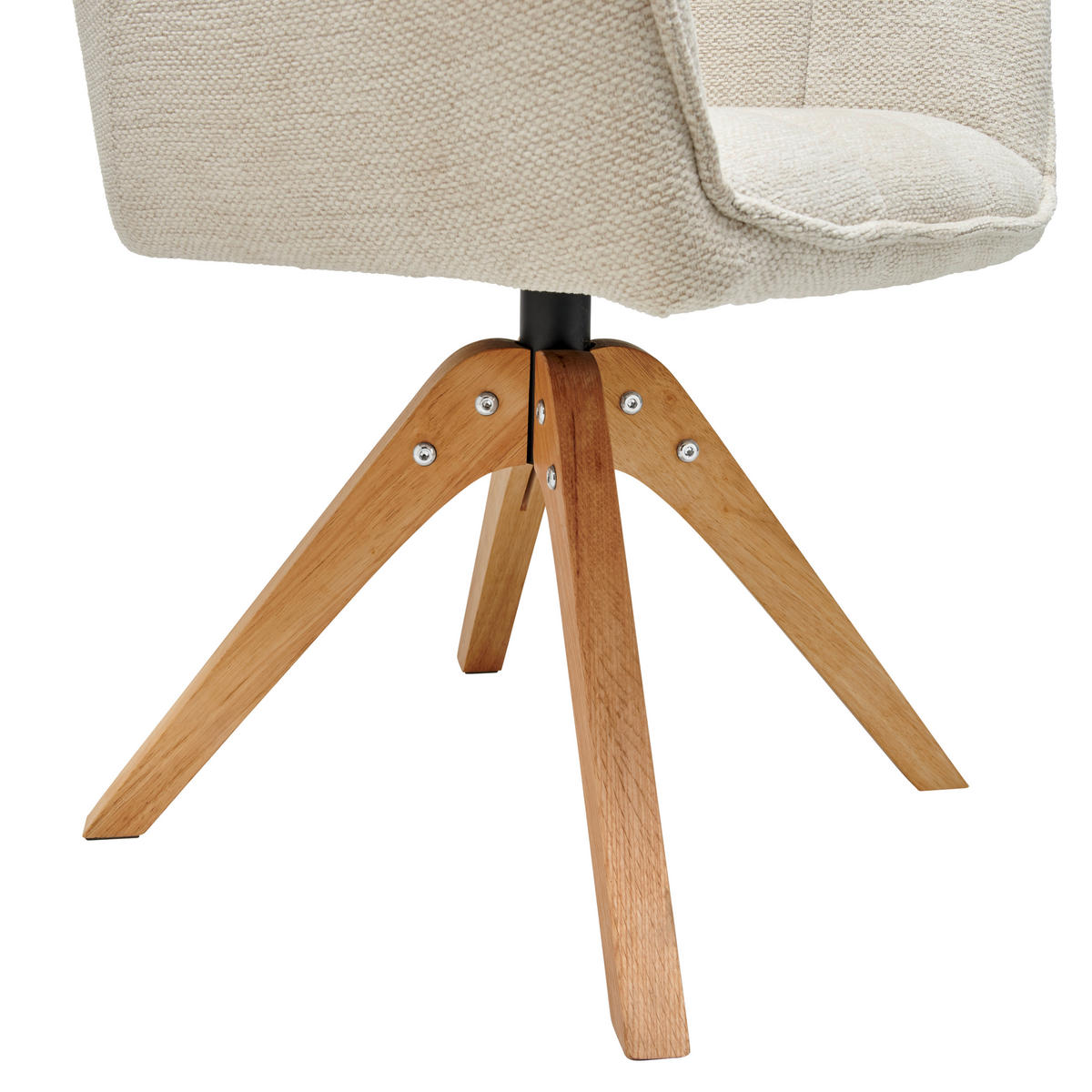 ARMLEHNSTUHL  inklusive Armlehnen, Sitzfläche 360° drehbar Webstoff  Eichefarben, Beige  - Eichefarben/Beige, LIFESTYLE, Holz/Textil (61/85/63cm) - Livetastic