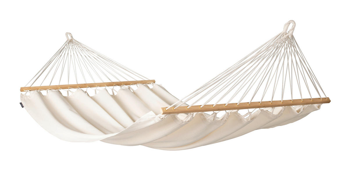 HÄNGEMATTE double bar cotton  - Weiß, KONVENTIONELL, Holz/Textil (160/350cm) - La Siesta