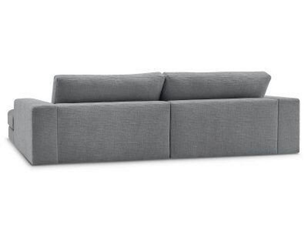 ECKSOFA Ottomane links  LEONARD  Dunkelgrau Struktur  - Dunkelgrau/Schwarz, MODERN, Kunststoff/Textil (159/274cm)
