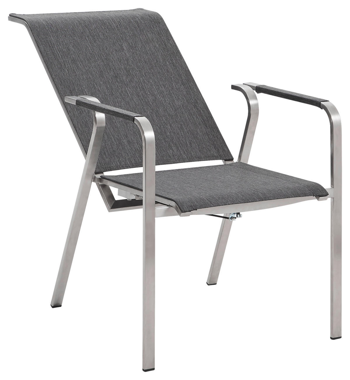 GARTEN-RELAXSESSEL  - Edelstahlfarben/Anthrazit, Design, Textil/Metall (55/110/62cm) - Amatio