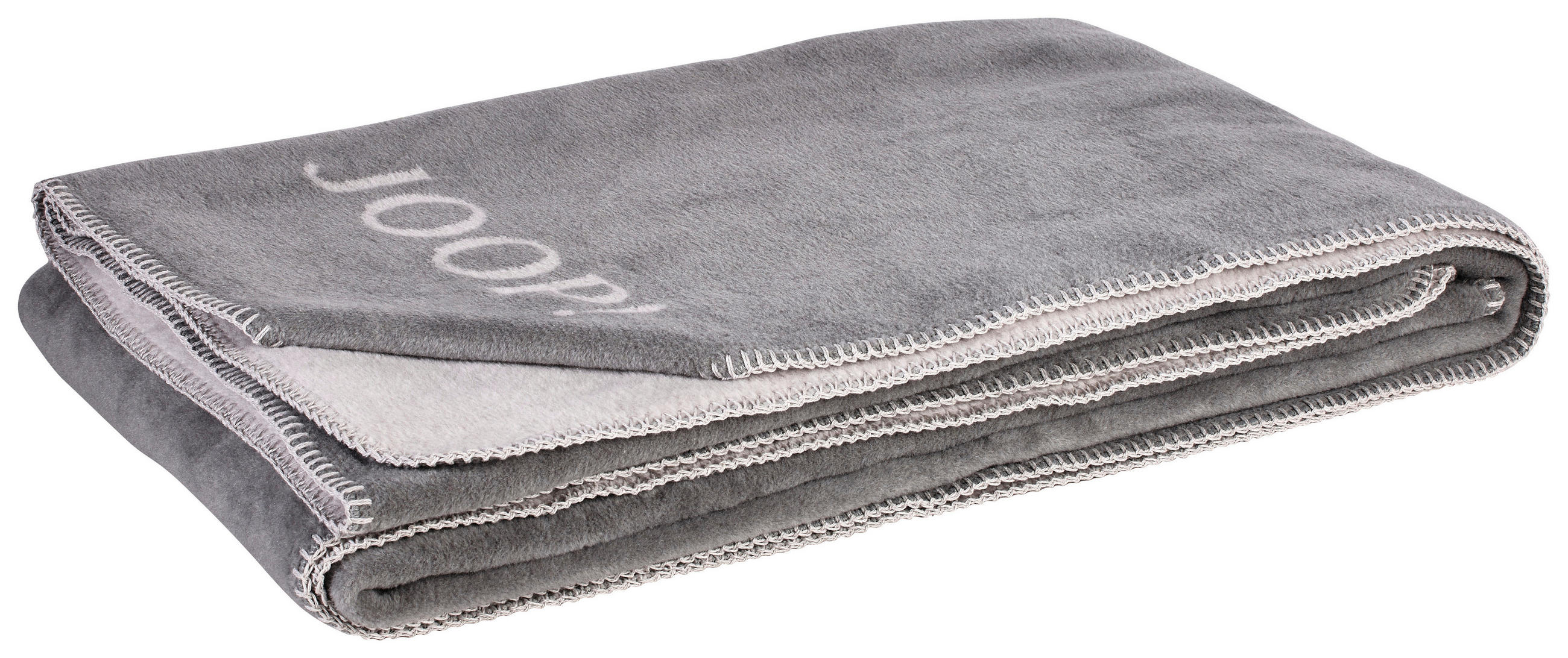 WOHNDECKE Uni Doubleface 150/200 cm - Hellgrau/Graphitfarben, Basics, Textil (150/200cm) - Joop!
