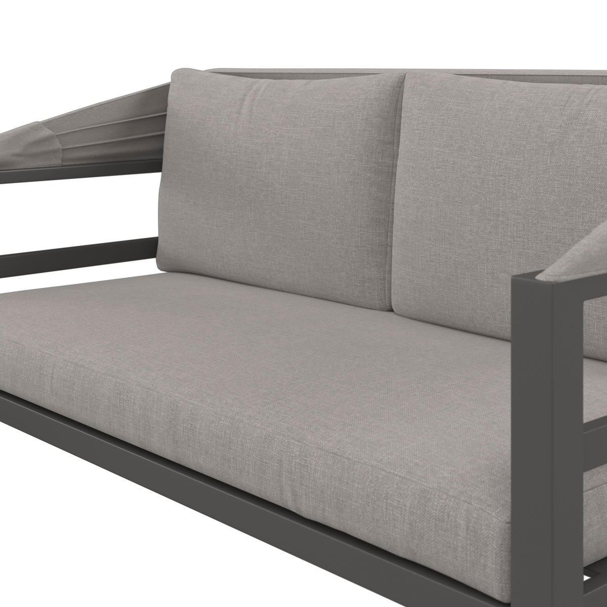 DINING-LOUNGESET  5-teilig  - Anthrazit/Grau, Modern, Glas/Textil - Ambia Garden