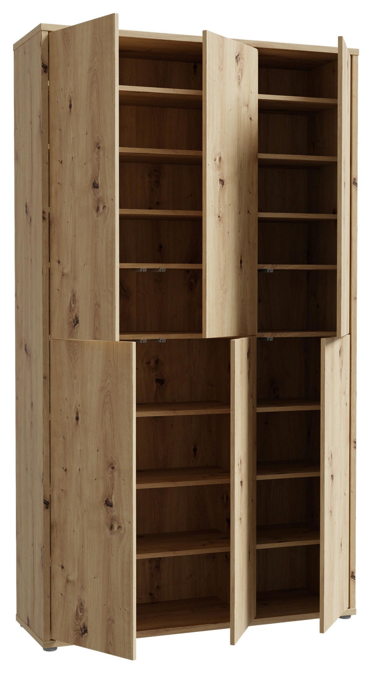SCHUHSCHRANK  in 110/192/35 cm  - Eiche Artisan/Grau, Basics, Holzwerkstoff/Kunststoff (110/192/35cm) - Xora