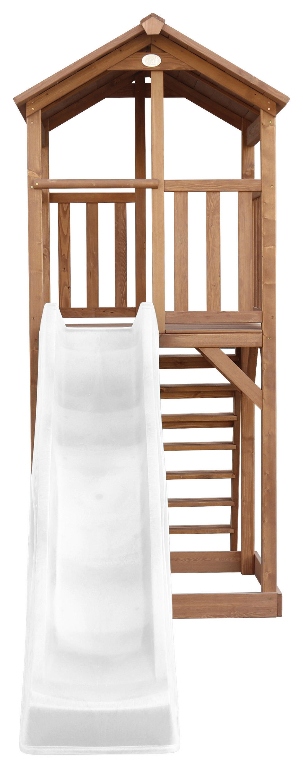 SPIELTURM 111,2/241,9/349 cm  - Braun/Weiß, KONVENTIONELL, Holz/Kunststoff (111,2/241,9/349cm) - Ambia Garden