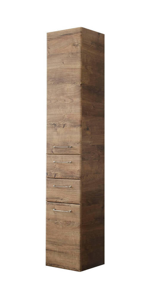 MAGASSZEKRÉNY 35/185,5/33 cm  - króm/tölgyfa, Basics, faalapú anyag/Üveg (35/185,5/33cm) - Xora