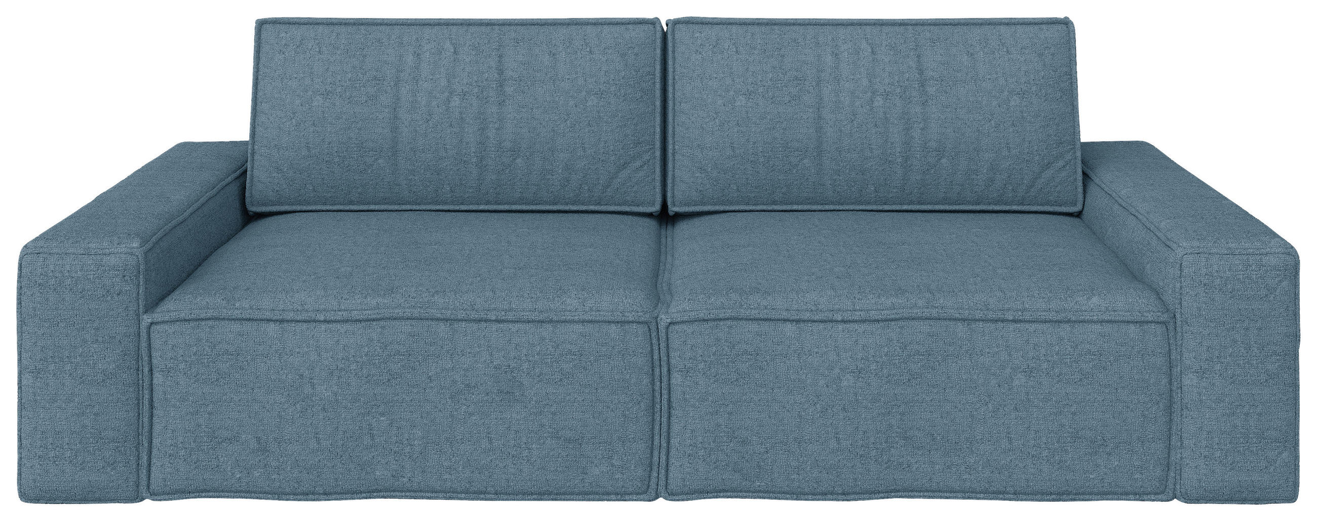 SCHLAFSOFA  mit Liegefunktion, Schlafen auf Sitzhöhe, Rücken echt Webstoff Petrol  - Petrol/Schwarz, KONVENTIONELL, Kunststoff/Textil (256/83/115cm) - Carryhome