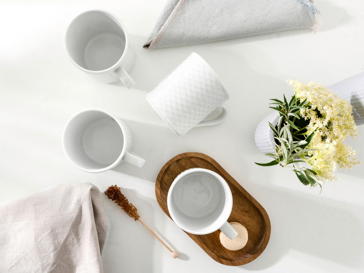 KAFFEEBECHERSET Polo weiss 6-teilig  - Weiß, Basics, Keramik - Creatable