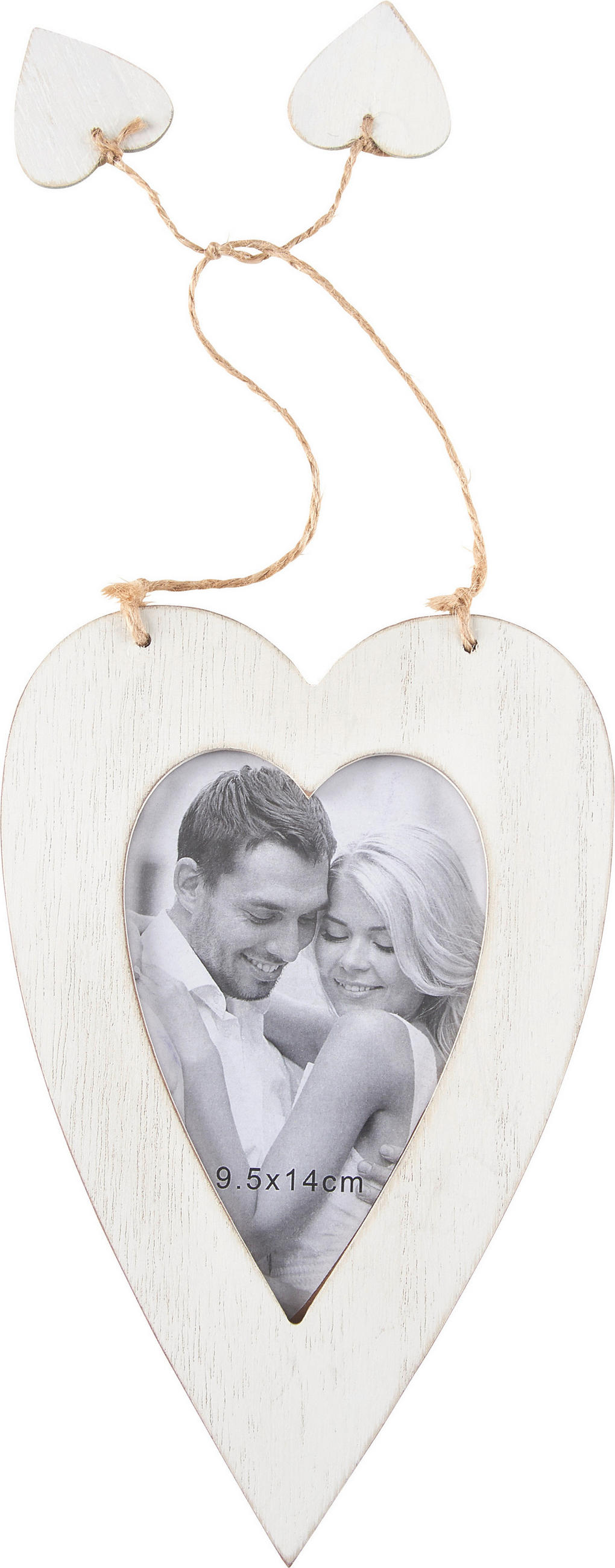RÁM NA OBRAZY, 1 foto 9,5 cm x 14 cm - bílá/hnědá, Lifestyle, dřevo/textil (15/23cm) - Ambia Home