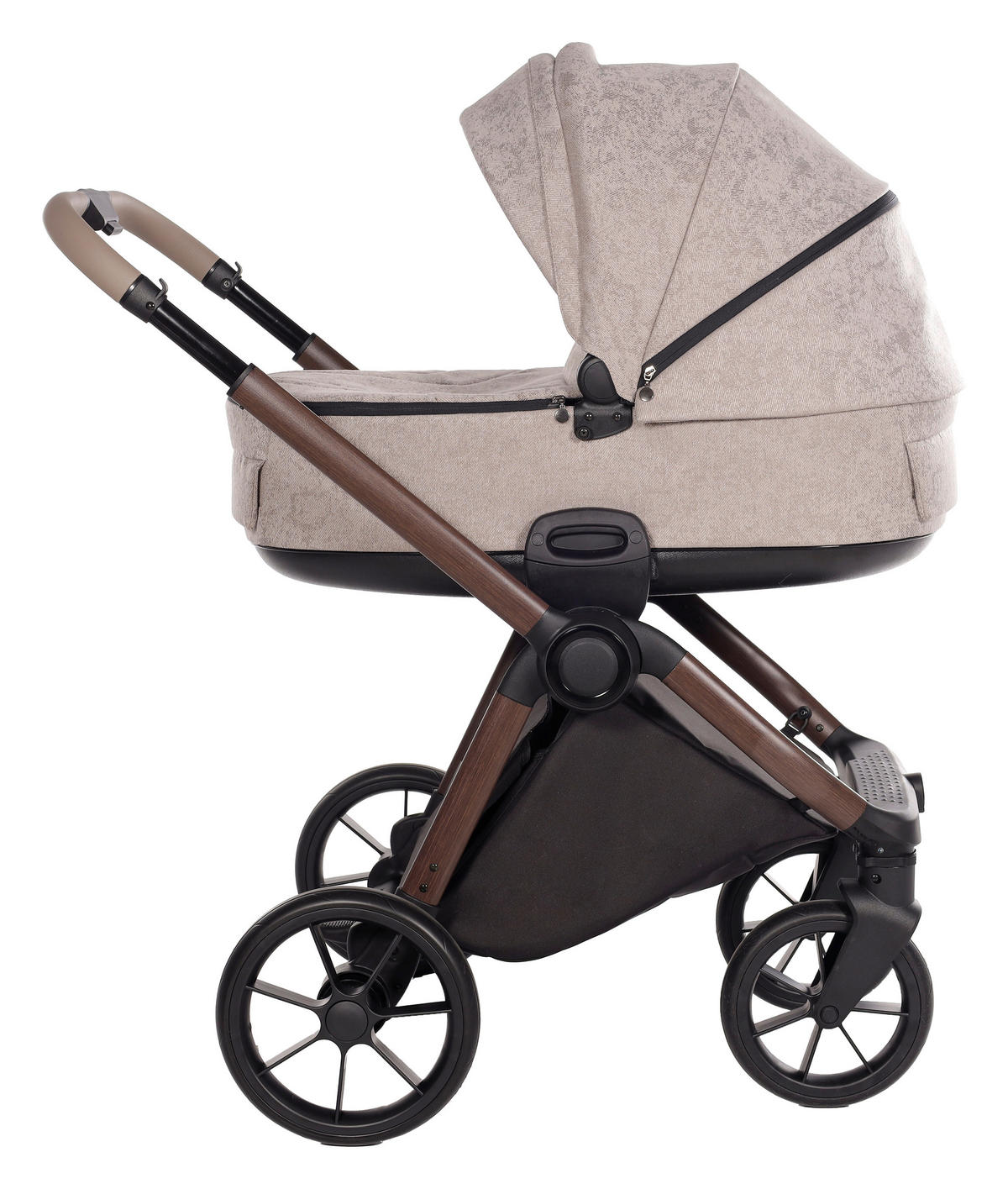 KINDERWAGENSET  Facetty  Vanilla Mousse  - Beige/Braun, Design, Textil/Metall (104,5/62/94cm) - Jimmylee