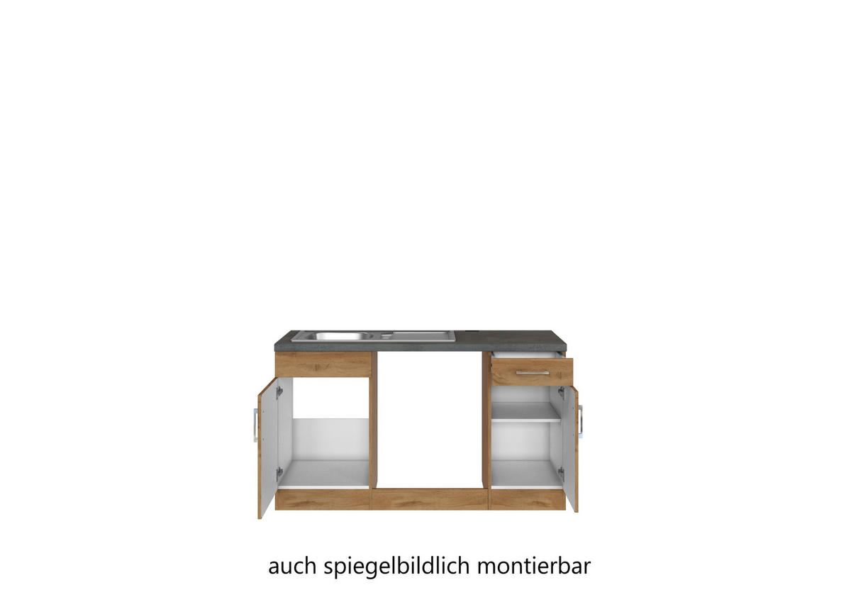 ECKKÜCHE 210/270 cm  in Eichefarben  - Eichefarben/Anthrazit, MODERN, Holzwerkstoff/Metall (210/270cm) - Held