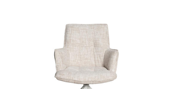 ARMLEHNSTUHL in Eisen Chenille - Creme, Design, Textil/Metall (59/90,5/62,5cm) - Novel